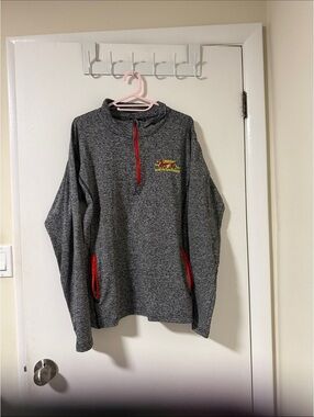 Gray Guelph Gryphons Quarter-Zip Pullover with Red Accents